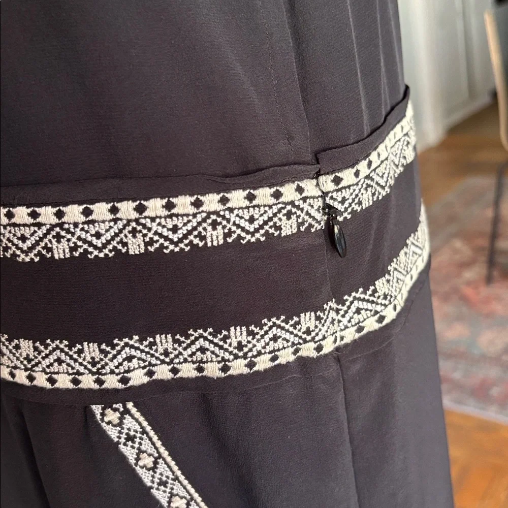 Veronica Beard Ignacio Embroidered Silk Shirt Dress | Excellent Condition - Picture 9 of 12